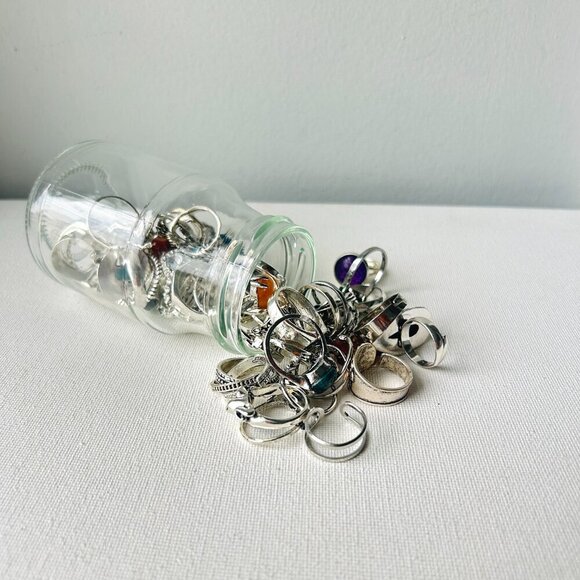 Glass Ring Jar – 50+ Mixed Style Rings | Vintage, Y2K, Boho & More - Picture 4 of 5